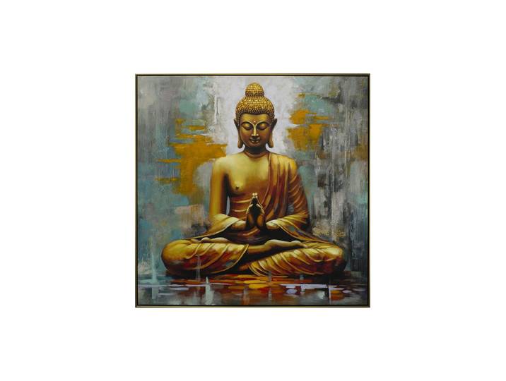 Handbemaltes, gerahmtes Bild „Buddha Meditation“ 102.5 x 102.5 cm Multicolor Crea Collection