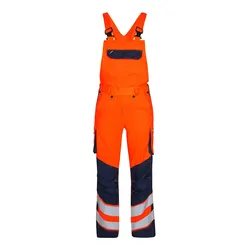 Warnschutz Latzhose "3545-319" Safety leicht Kl. 2 - 50 - orange/marine