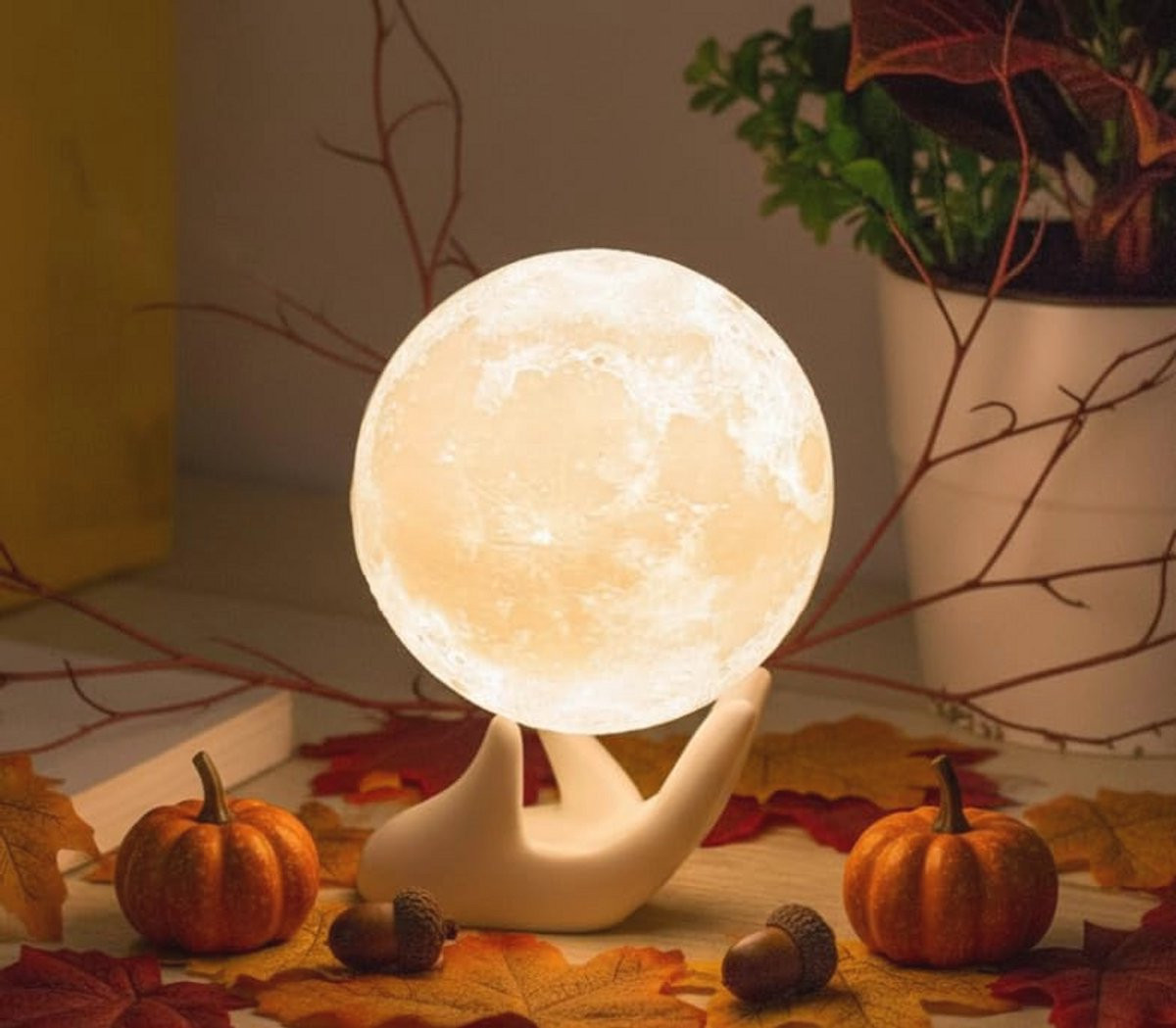 USB Oplaadbare Maanlamp Nachtlampje met Touch Control en LED-verlichting