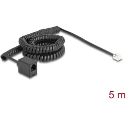 DELOCK Telefonkabel/Spiralkabel RJ11 St. zu RJ11 Bu. 5m