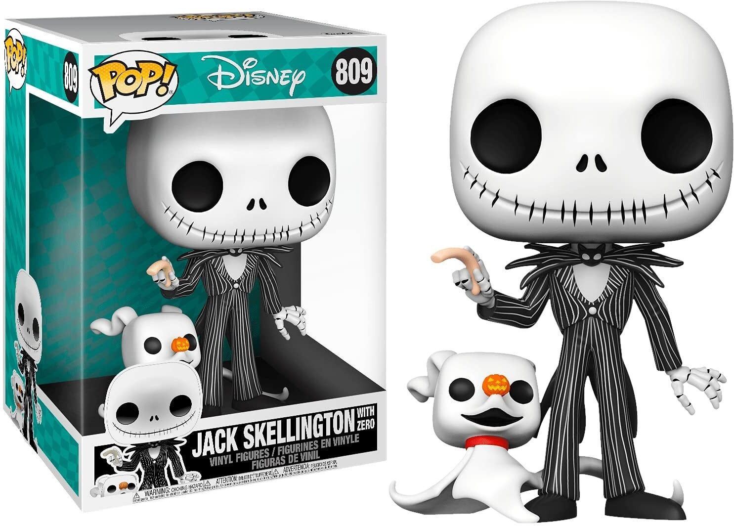 Funko Pop! Vinyl Jumbo Disney The Nightmare Before Christmas Jack Skellington with Zero, 10 in, Funko