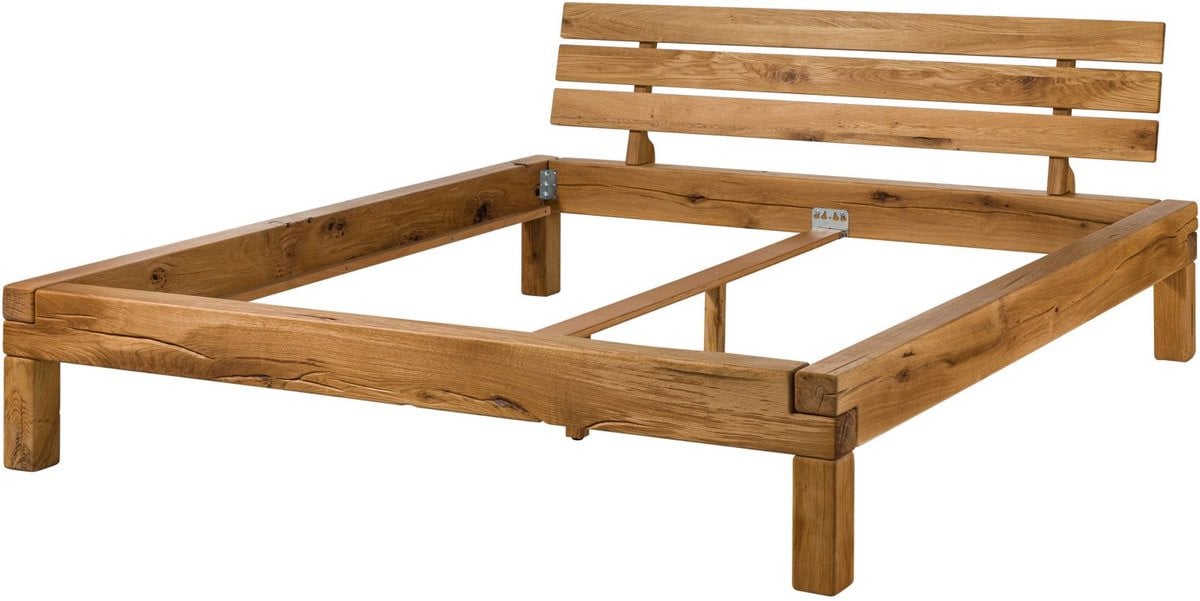 Massief houten balkenbed Krakau #204 Eiken, 200 x 200 cm