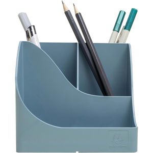 Exacompta Stiftehalter Pen Wave AutentiK, 69570D, Recycling-Kunststoff, 5 Fächer, blaugrau