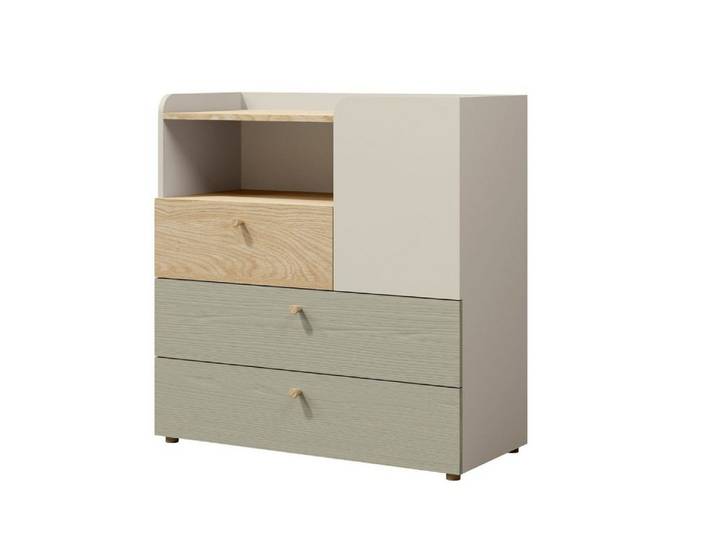 Compleo Kommode schmal, kleine Kommode für Kinder, praktische Kommode SKY, mit 3 Schubladen