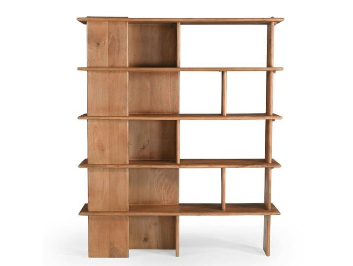 Bibliothèque en bois clair à plateaux ouverts 150 cm