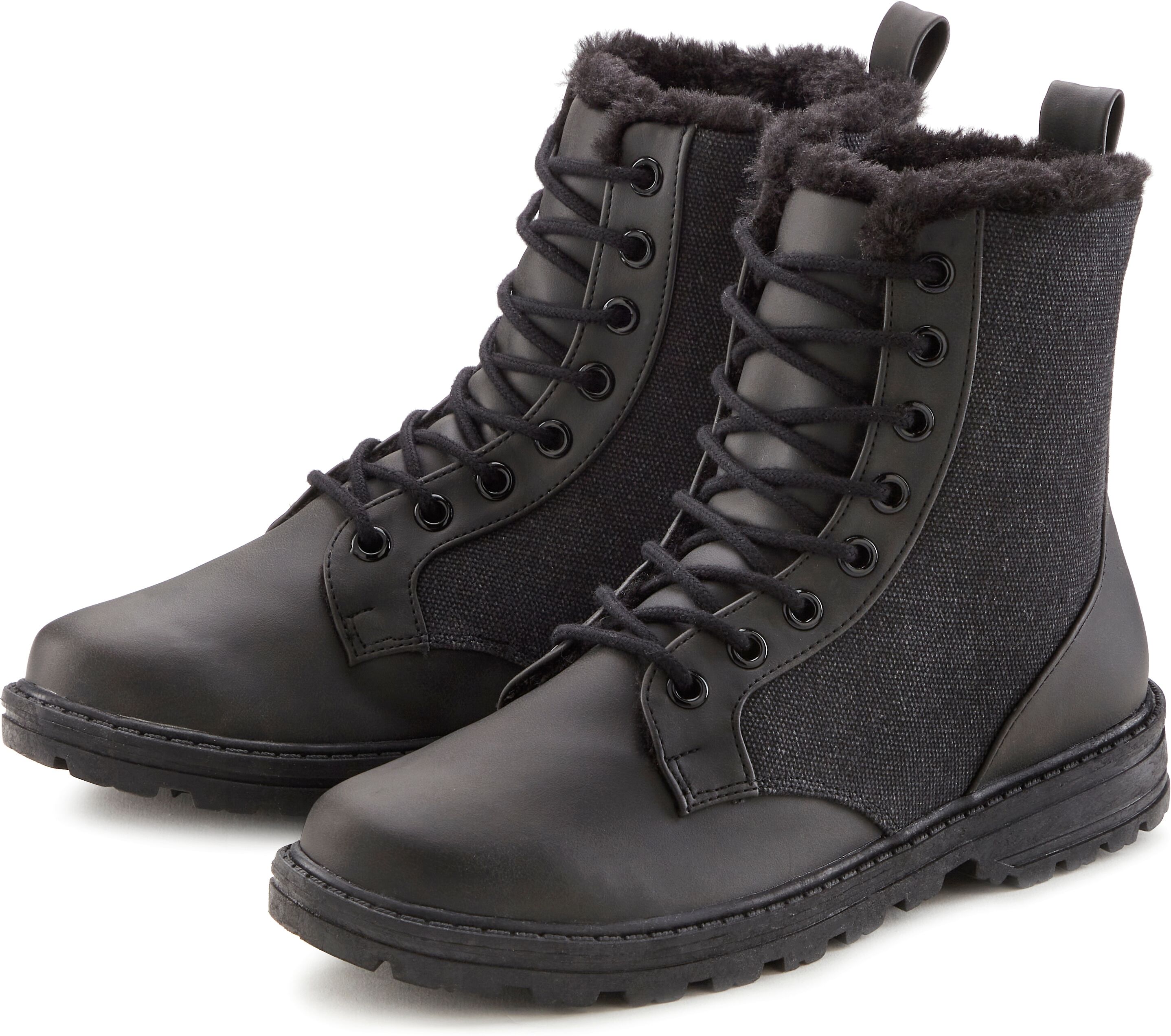 Stiefelette VIVANCE "Stiefel, Boots", Damen, Gr. 41, schwarz, Obermaterial: 100% Lederimitat. Decksohle: 100% Textilmaterial. Futter: 100% Textilmaterial. Laufsohle: 100% Synthetik, unifarben, Basic, Schuhe Stiefelette, mit Warmfutter und leichter Profils