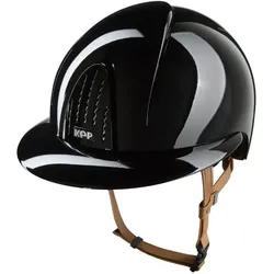 KEP Italia Reithelm Smart Nova Polish Polo Visier black mit Kinnriemen in beige inkl. Inlay, Größe: M