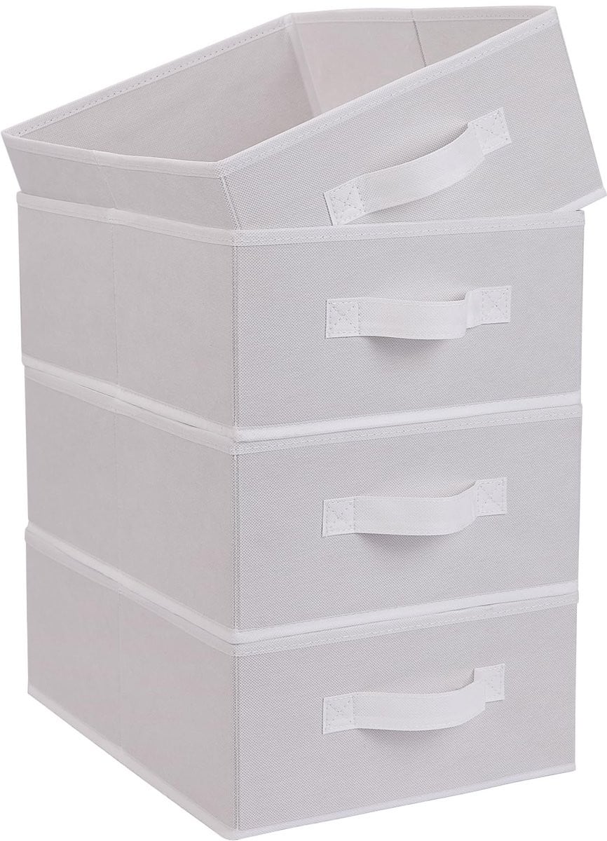 Unyqoos Set van 4 Opvouwbare Opbergdozen voor Kleding en Accessoires in Wit