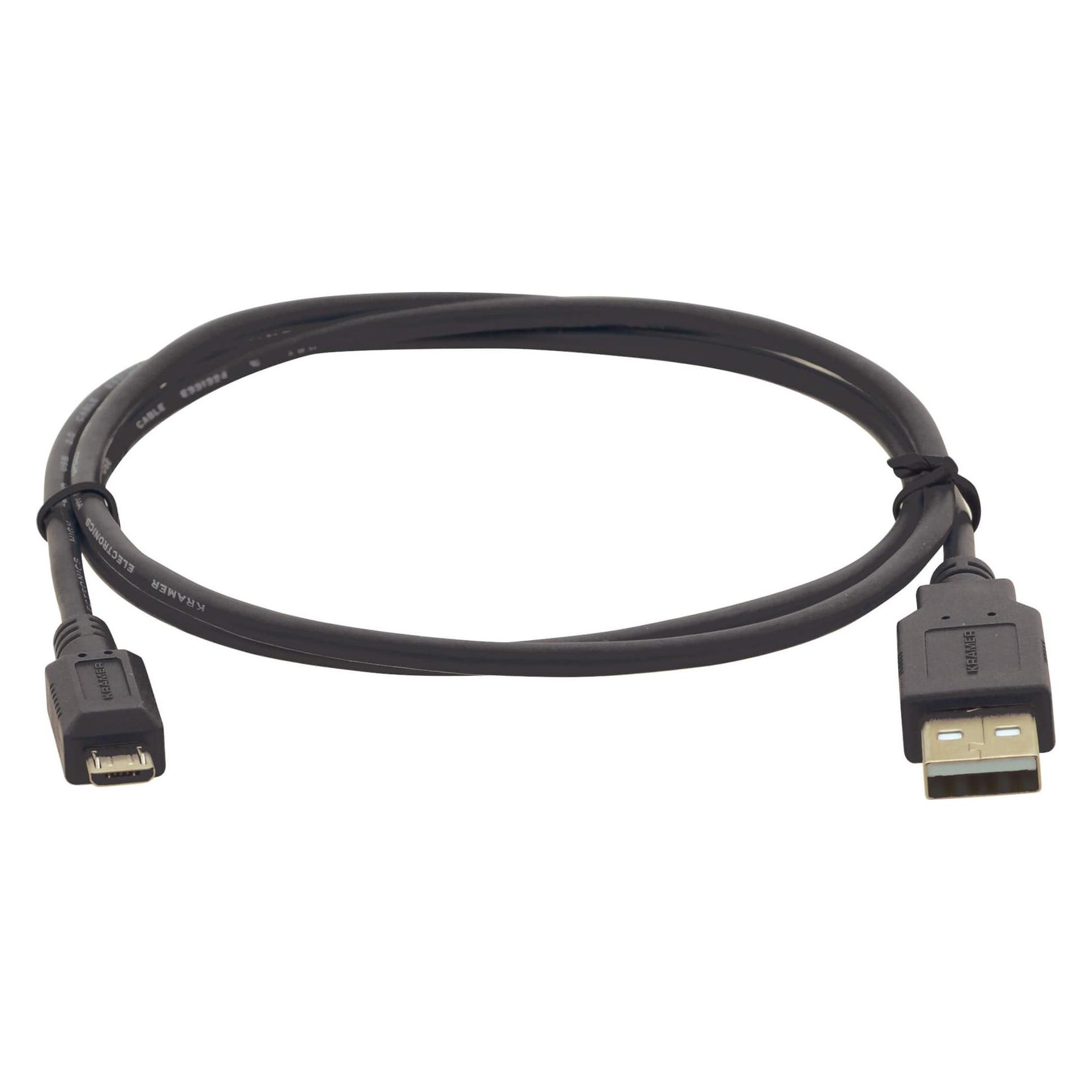 Kramer Electronics C-USB/MICROB-15 USB Kabel 4,6 m 2.0 USB A Micro-USB B Schwarz (4.60 m, USB 2.0) (96-02155015)