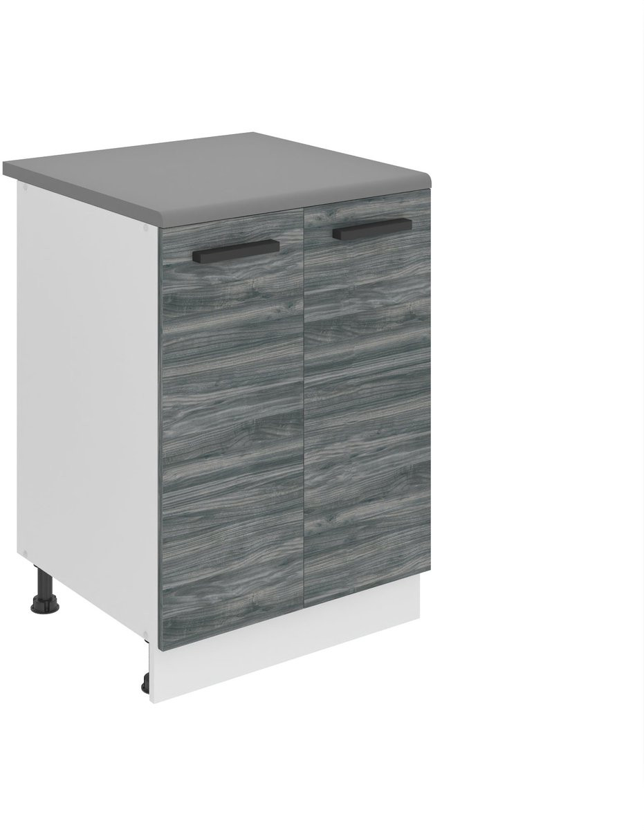 BELINI Keukenonderkast SD2 met 2 Deuren en Werkblad - Glamour Wood - 60 cm