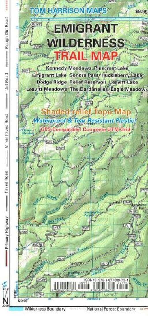 Emigrant Wilderness Trail Map   Tom Harrison Maps