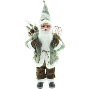 Frank-Flechtwaren Weihnachtsfigur 779812, Santa Schneeschuhe, Weihnachtsmann, Kunststoff, 60 cm