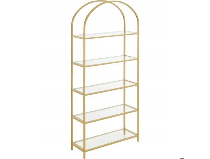 Bibliothèque arquée en verre et métal doré avec 5 étagères - Réf. VK8681847481089