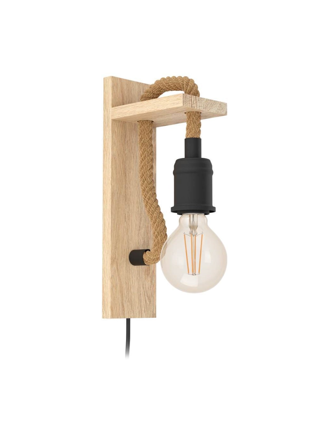 EGLO RAMPSIDE Wandleuchte, schwarz, braun