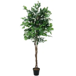 EUROPALMS Ficus-Benjamini Multi-Stamm, Kunstpflanze, 210cm