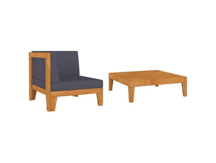 SOLDE 3786 Salon de jardin 2 pcs Meuble de jardin avec coussins Bois d'acacia solide