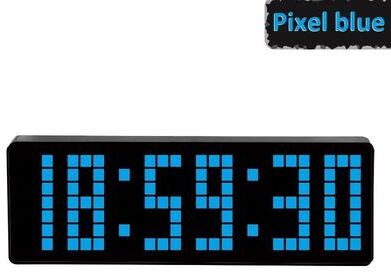 Uplift Essentials Simple Style Pixel LED Digital Clock blue