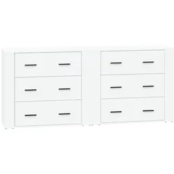 vidaXL Sideboards 2 Stk. Weiß Holzwerkstoff