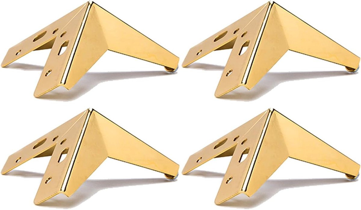 Set van 4 gouden metalen meubelpoten van 13 cm voor het upgraden van uw meubels