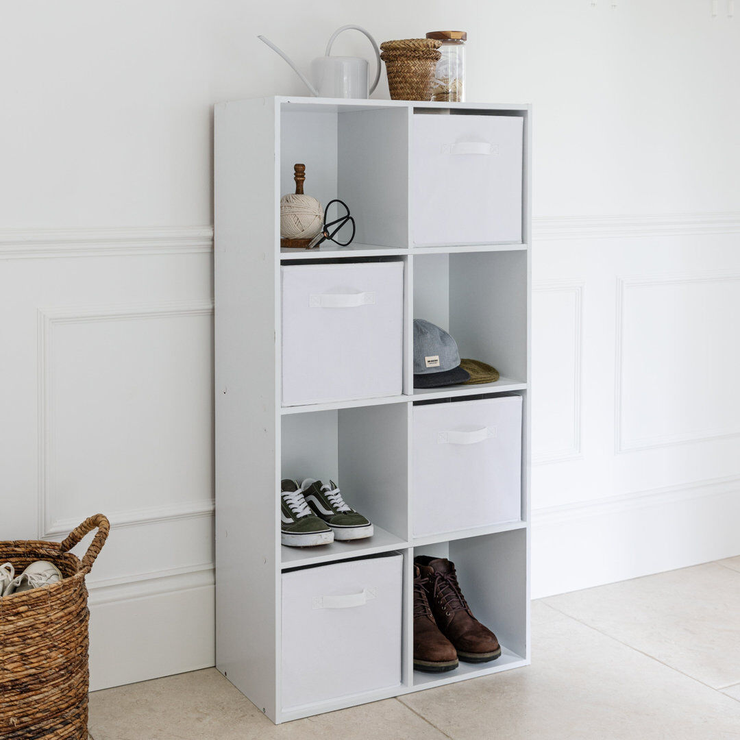 Rebrilliant Northville 61 cm W Cube Bookcase White (8 Shelves) 121cm H x 61cm W x 30cm D