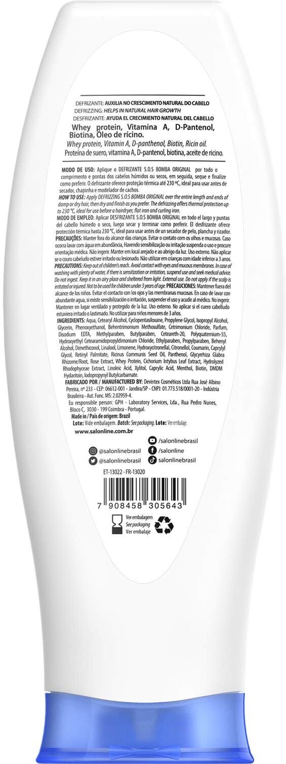 Salon Line SOS Bomba Original Defrizante 200ml