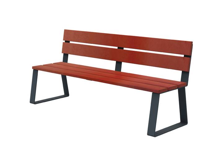Banc à fixer Ballade L.180 cm Bois et métal Anthracite mat