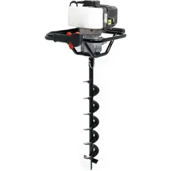 Wiltec, Gartenhandwerkzeug, Erdlochbohrer Set 100mm Benzin 1,4kW 1,9 PS Pfahlbohrer Erdbohrer Erdbohrgerät
