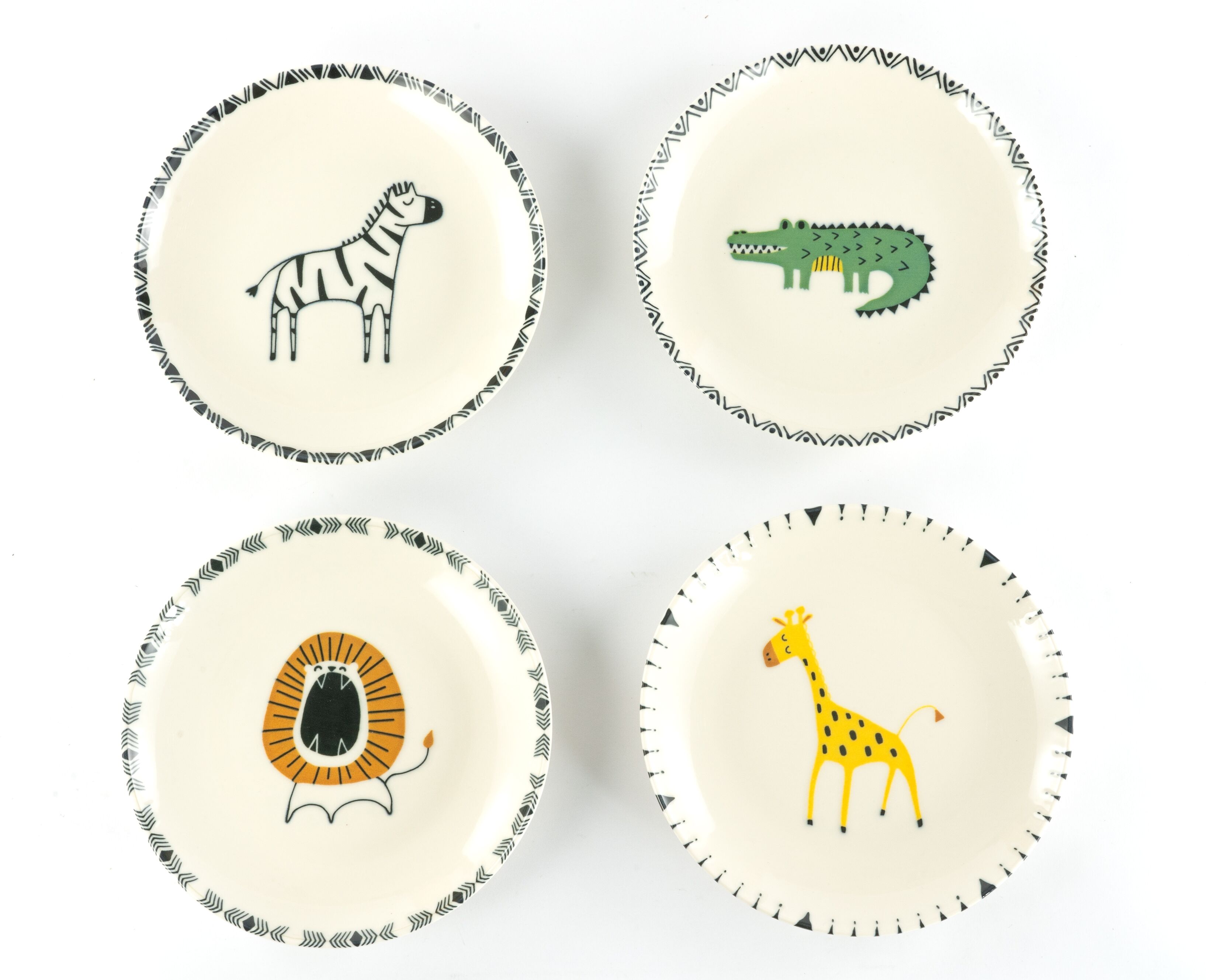Teller-Set CREATABLE "Safari, Teller 21 cm, 4-tlg.", bunt, 4, Steinzeug, Geschirr-Sets, Teller-Set, Teller Set, Tierabbildungen, Nordische Ästhetik