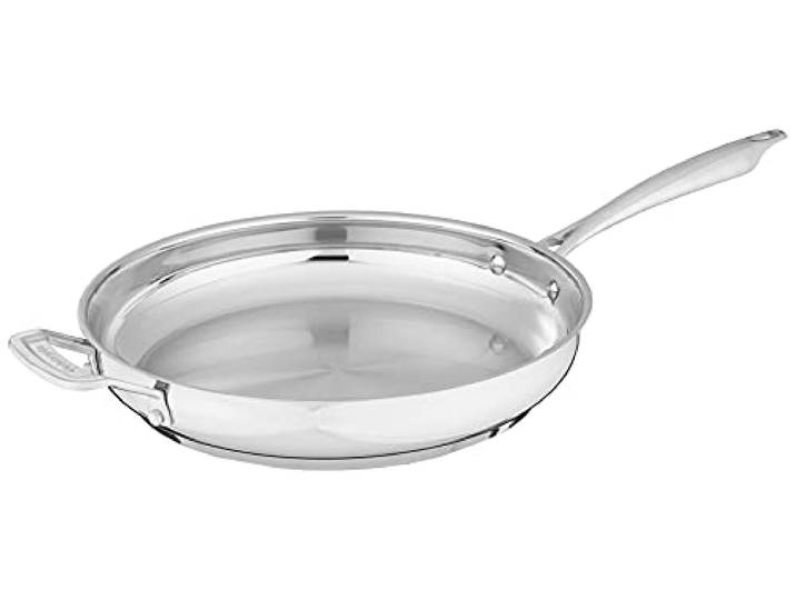 Cuisinart Edelstahl-Pfanne mit Helfer, 12 Sautépfanne, 5 Liter, Rostfrei, Dishwasher Safe