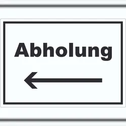 HB-Druck Abholung Aufkleber mit Text und Richtungspfeil links Post waagerecht A3 (297x420mm)