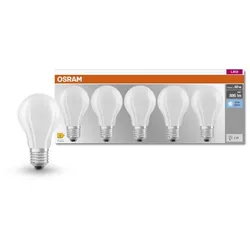 5er Pack OSRAM LED BASE E27 Glühbirne matt 6,5W wie 60 Watt neutralweiß