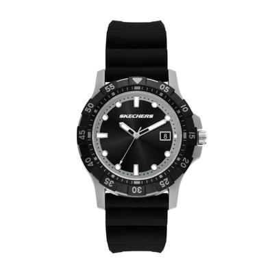 Quarzuhr SKECHERS "Glen Oaks", schwarz, Armbanduhren, Herren, Quarzuhr, Armbanduhr, Herrenuhr, Silikonarmband, analog, Tag