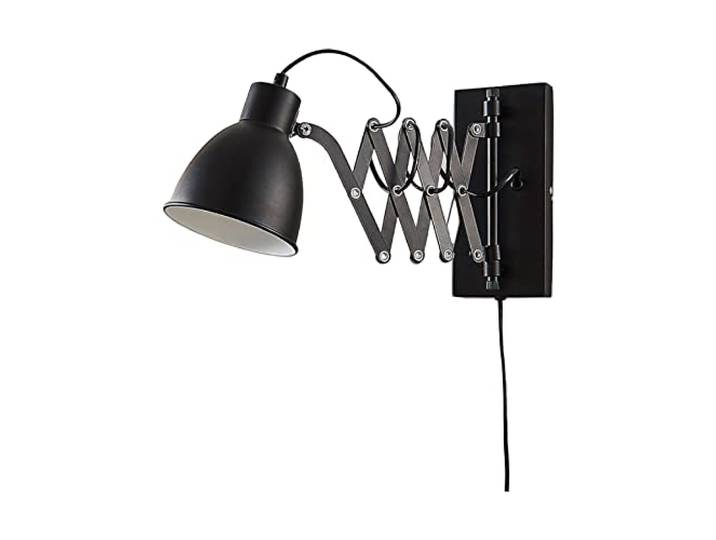 Lindby ausziehbare Wandlampe/Wandleuchte schwarz Metall mit Scherenarm, Leselampe drehbar schwenkbar Nachttischlampe Wand Ziehharmonika Lampe 1 flammig Scherenlampe