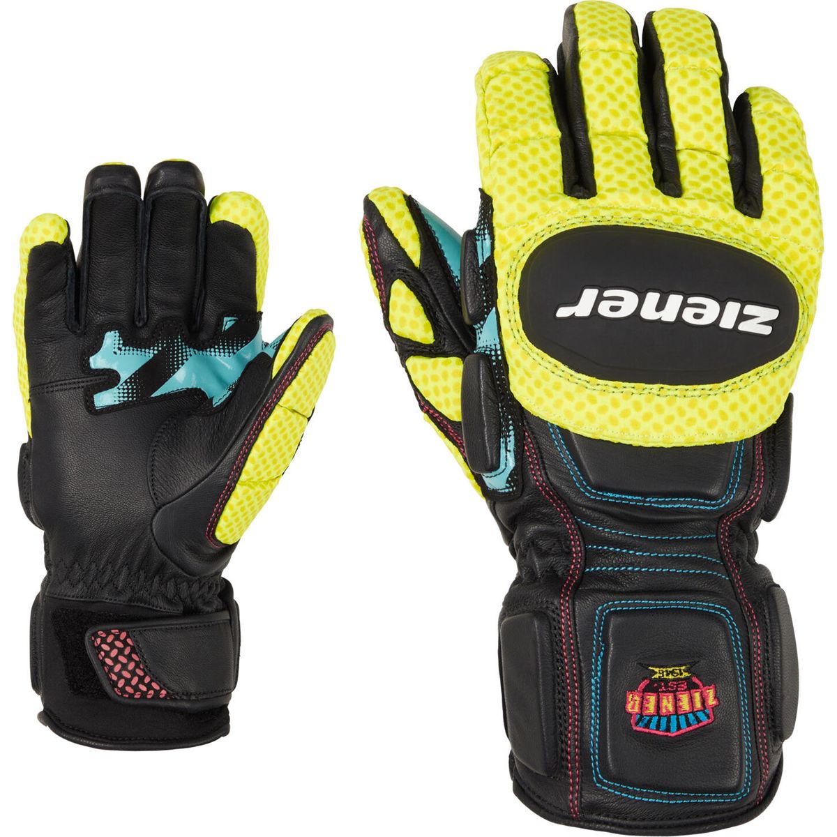 Ziener Gatos-z PR Glove man black.poison yellow (12737) 9 111036-12737-9
