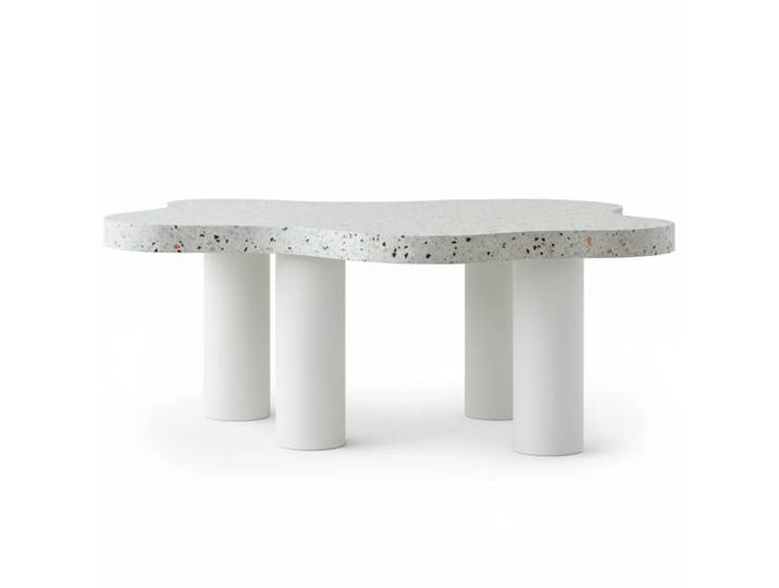 Table basse forme nuage 69x100cm effet terrazzo