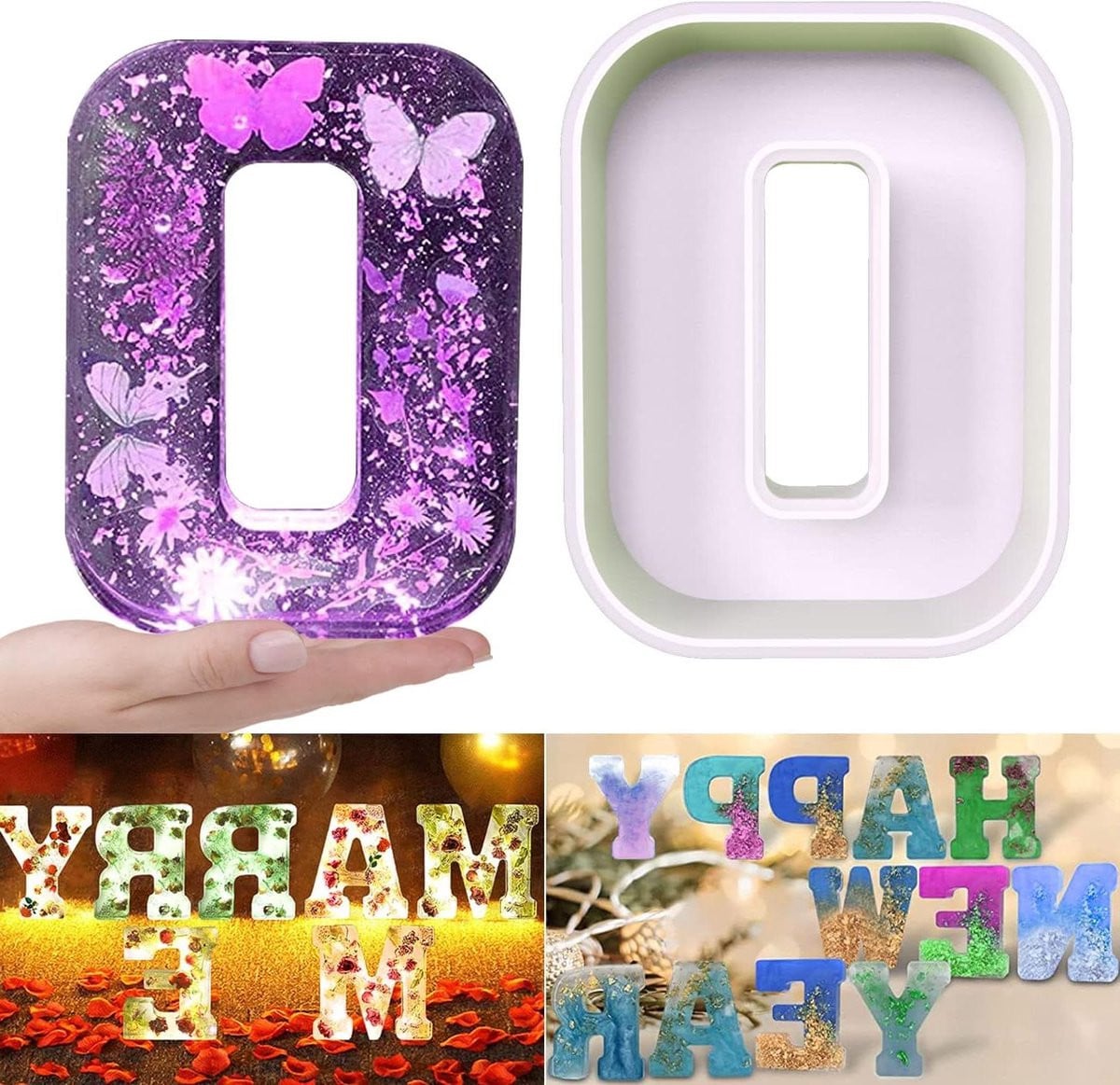 Grote Letter O Siliconen Mal voor DIY Knutselen - Transparant - 16,5 cm