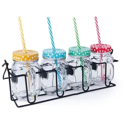 Excelsa Set mit 4 Tassen mit Schüttkorb Funny Party Glas bunt