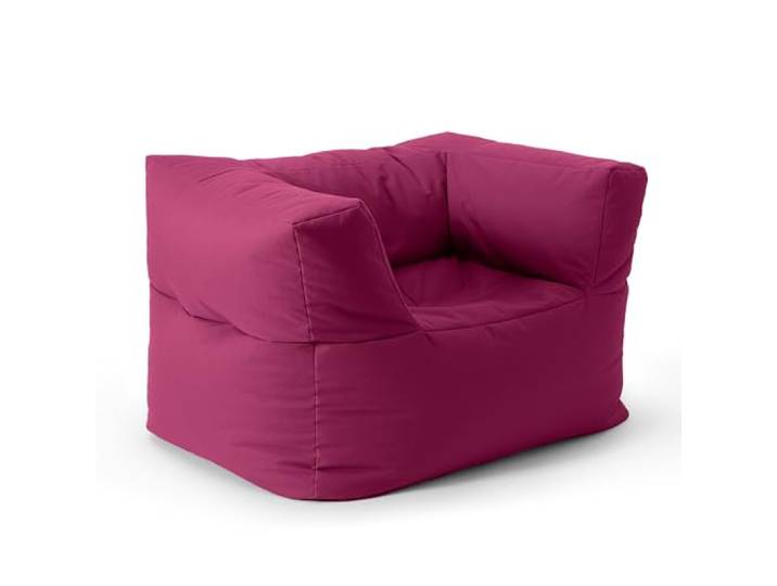 Lumaland Sitzsack-Lounge Modular Sessel Einfach erweiterbares & leichtes Sofa Waschbare & Wasserfeste Sitzmöbel für Innenräume & Garten Indoor & Outdoor Sitz-Garnitur 96x72x70 cm [Rotwein]