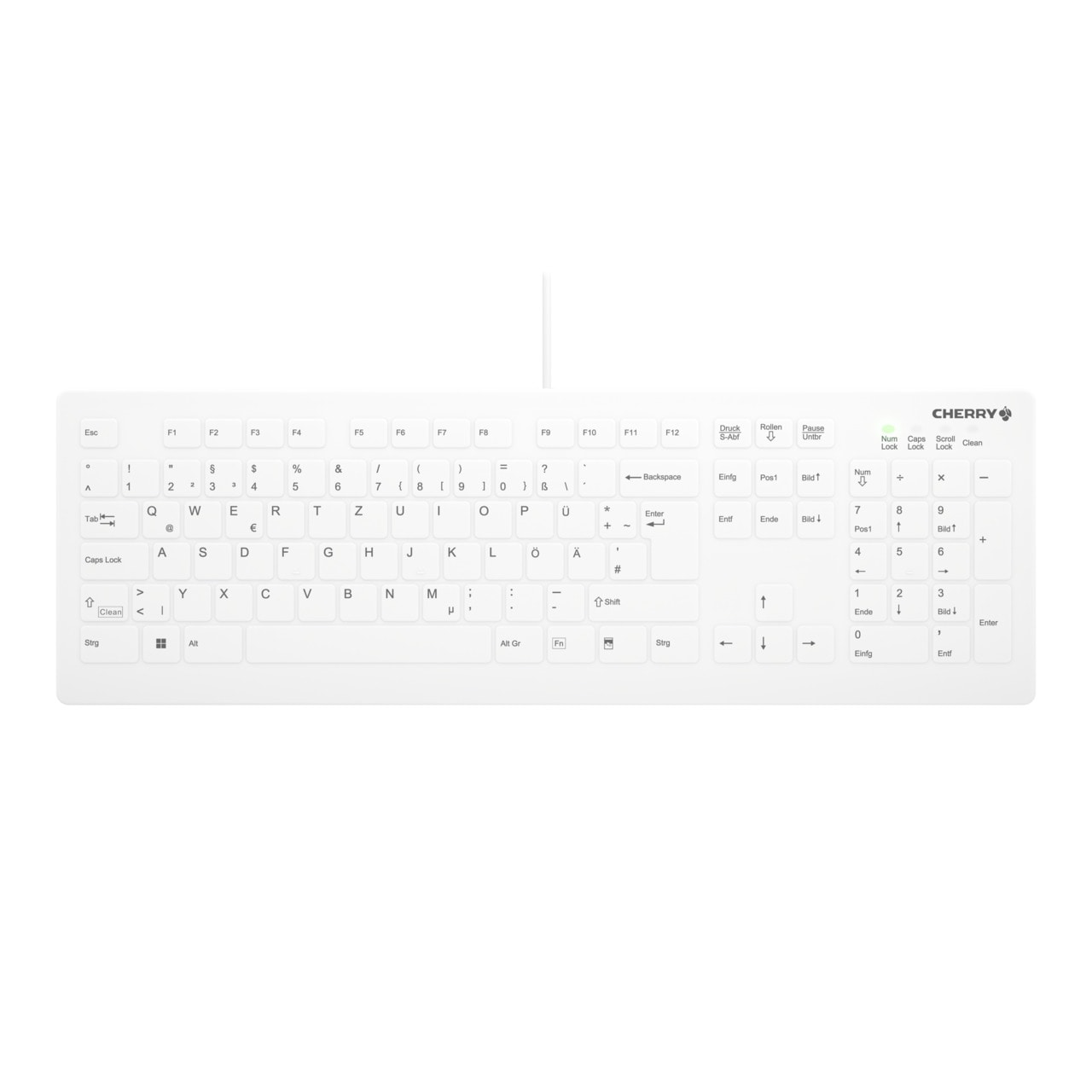 Cherry AK-C8112 Medical Kabelgebundene Tastatur USB Weiß (Versiegelt IP68) AK-C8112-US-W/DE