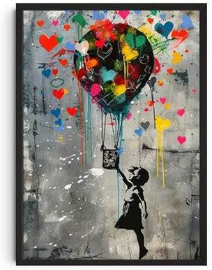 Inspire Essentials Banksy Graffiti Wall Art Street Art Canvas Poster Modern Urban Decor 16 50x70cm