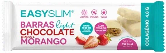 Easyslim Barra Light Chocolate Branco e Morango 44g