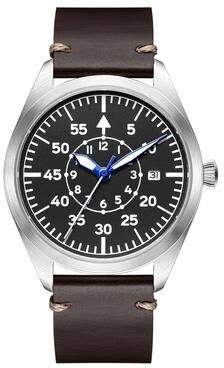 Friendly Fresh Finds Pilot Watch Aviator Automatic Mechanical Wristwatch Luxury Stainless Steel Field Watch brown 1