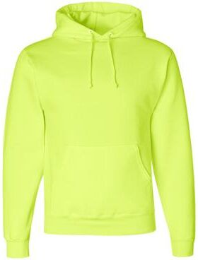 Jerzees 4997 Super Sweats NuBlend Hooded Sweatshirt in Safety Green size 2XL 4997M, 4997MR