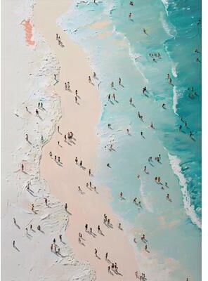 Inspired Finds Nordic Summer Pool Party Girl Canvas Wall Art For Coastal Living Room Decor the Aerial Shoreline 7.9x11.8in Frame