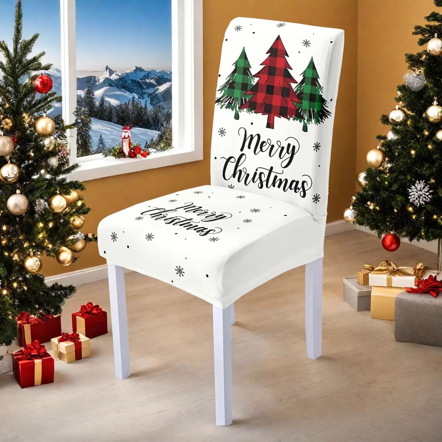 INF Festlicher Weihnachts-Stuhlhussen - Feiertags-Esszimmerdekoration