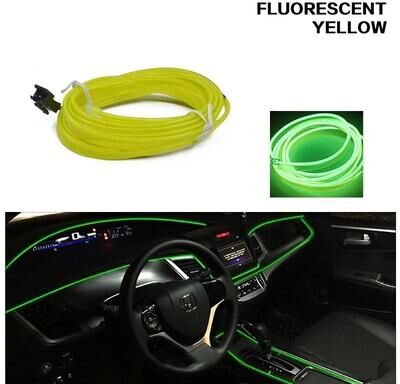 Uplift Essentials Automotive Ambient Interior Glow Strips fluorescent Green 80 In usb Plug