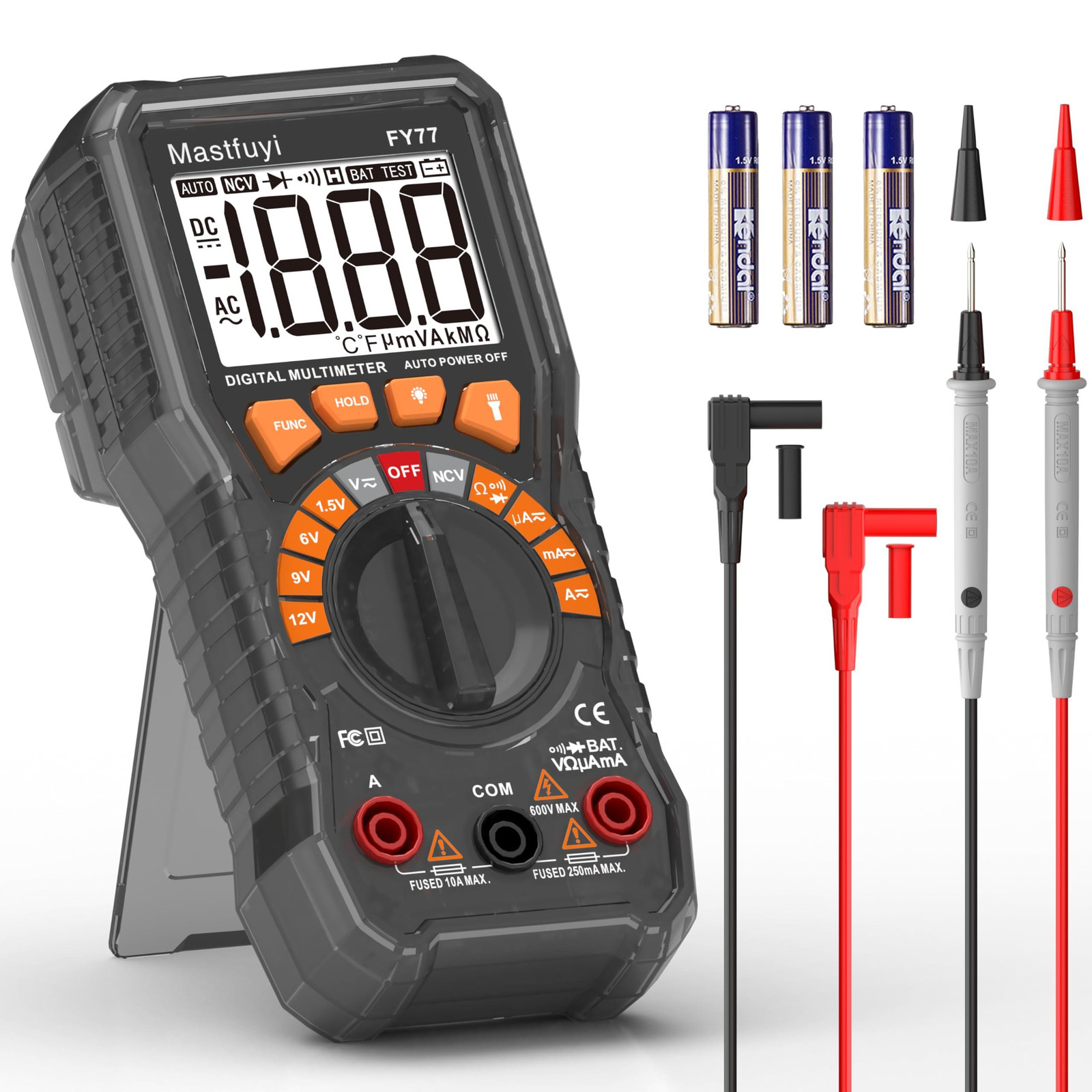 Selius Digitale Multimeter met NCV Contactloze Spanningsdetectie en Groot LCD-Display