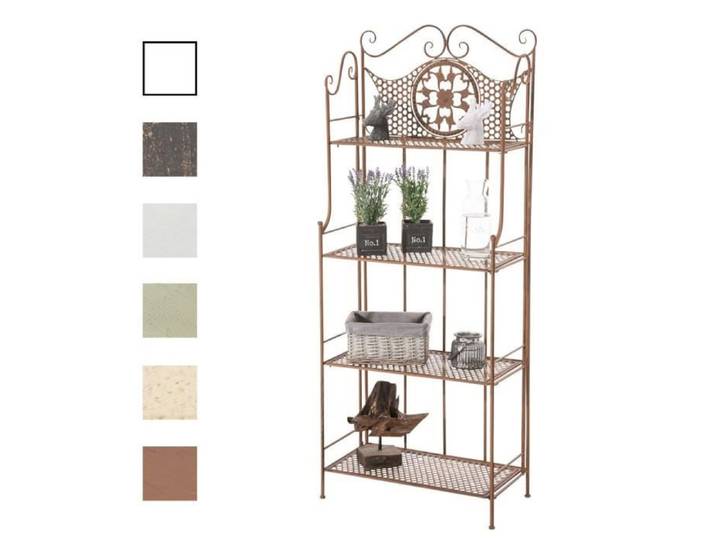Etagère pliable - CLP - Anika - Fer forgé - 4 espaces de rangement - Style antique