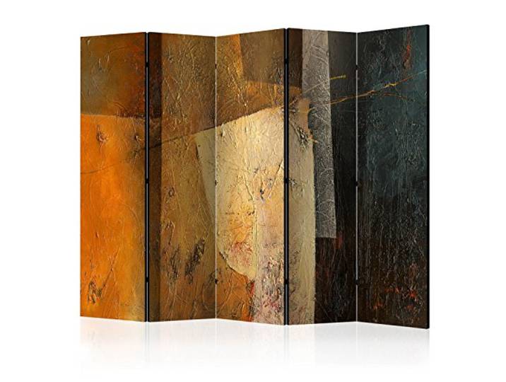 murando Raumteiler Abstrakt Foto Paravent 225x172 cm beidseitig auf Vlies-Leinwand Bedruckt Trennwand Spanische Wand Sichtschutz Raumtrenner braun beige f-A-0517-z-c