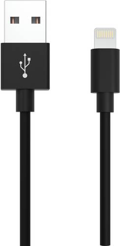 Ansmann USB-Kabel USB-A Stecker, Apple Lightning Stecker 1.20 m Schwarz Aluminium-Stecker, TPE-Mantel, beidseitig verwendbarer Stecker 1700-0078